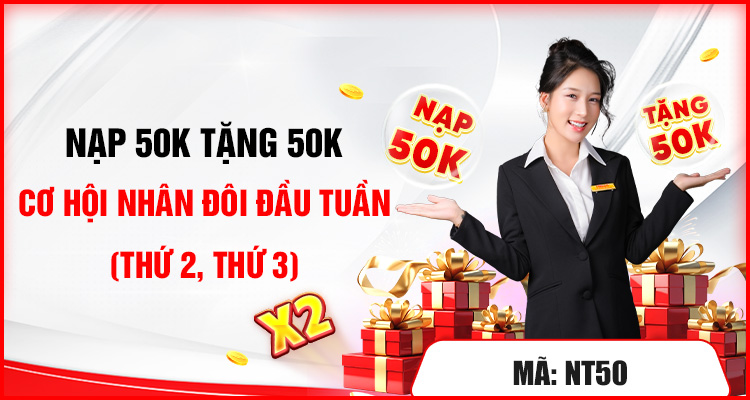 Nạp 50k Tặng 50K